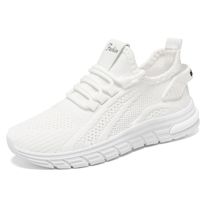 Unisex nan ultraleichte Strick-Laufsneaker mit nahtlosem Sockenschaft und stoßdämpfender gewellter Laufsohle Drune