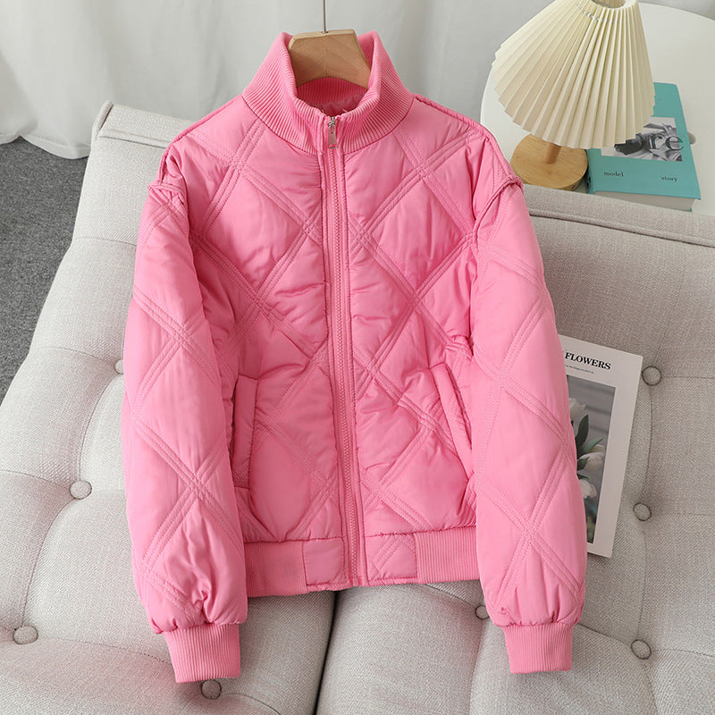 Damen gesteppte Übergangsjacke mit hohem Kragen und elastischen Bündchen Drune