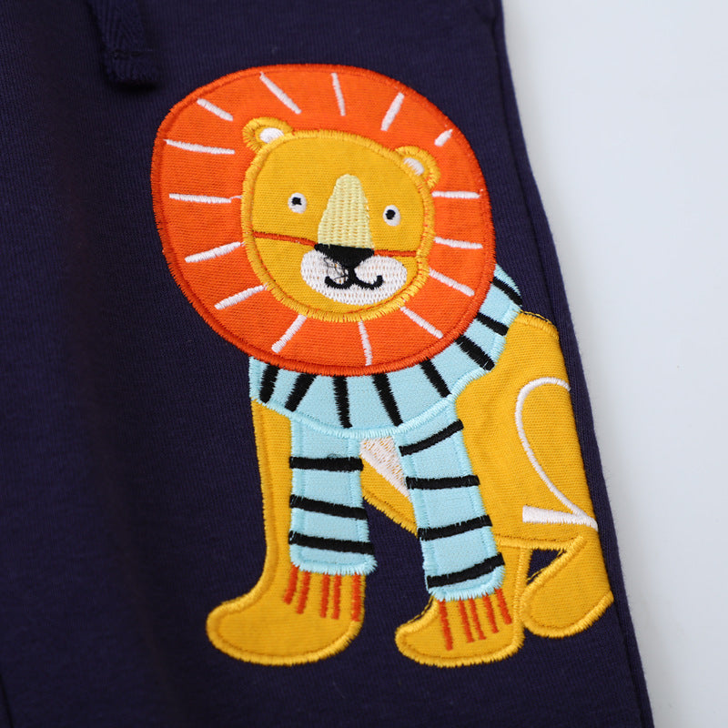 Jungen Sweatpants mit kreativem Löwen-Design Drune