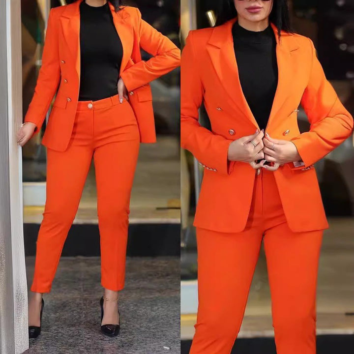 Damen Eleganter und stilvoller Blazer mit passender Hose Drune