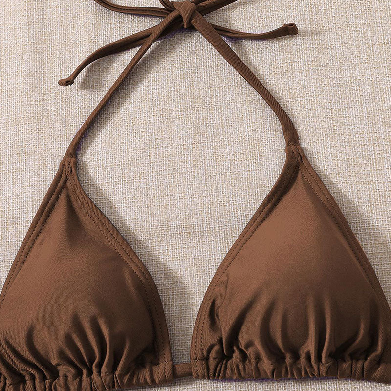Damen Triangel-Bikini-Set mit modischem Wickelrock Drune