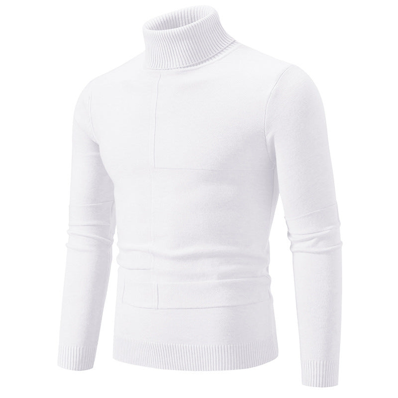 Herren eleganter Rollkragenpullover mit modernem Zopfmuster Drune