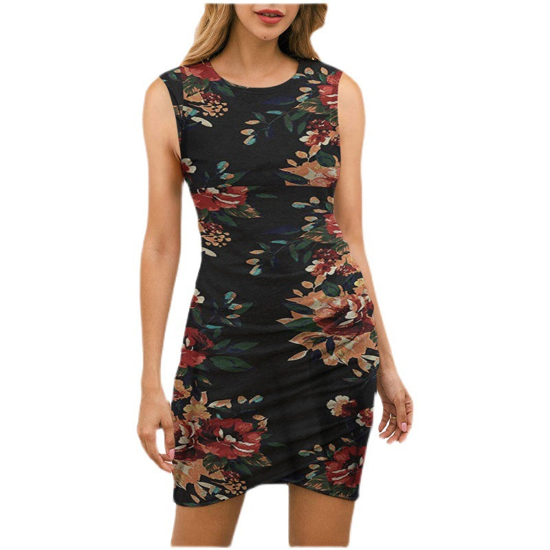 Damen Wickelkleid mit floralem Mandala-Design und taillierter Passform Drune