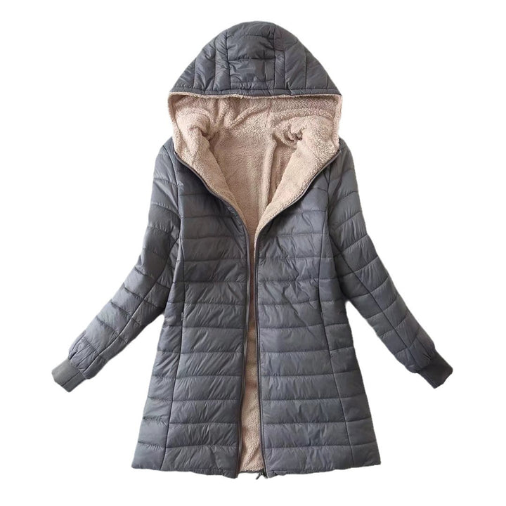 Damen gesteppte Übergangsjacke mit Kapuze und kuscheligem Innenfutter Drune