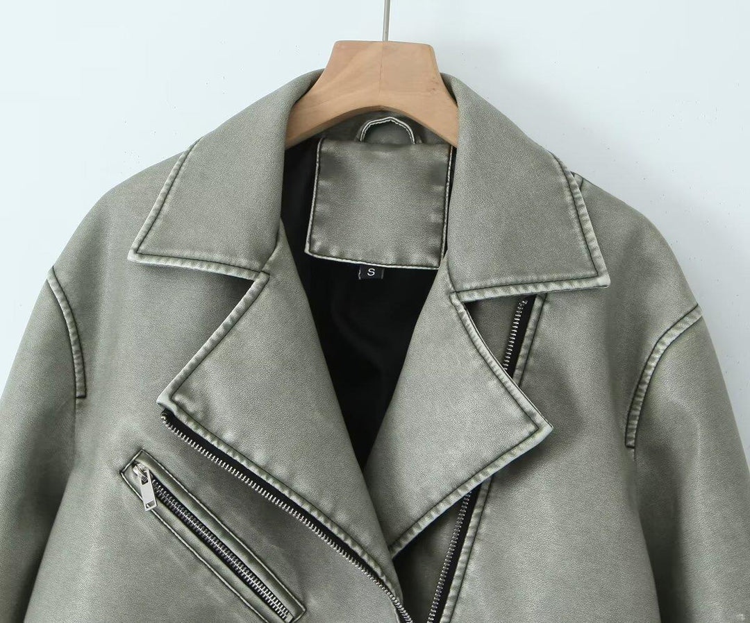 Damen Bikerjacke im Vintage-Stil Drune