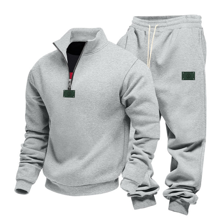 Herren nan komfortables Halbzip-Sweatset mit tapered Jogginghose und elastischem Tunnelzug Drune