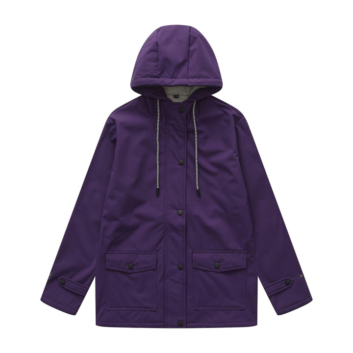 Damen wasserabweisende Outdoorjacke mit verstellbarem Kapuzenkragen Drune
