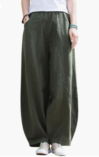 Damen Leichte und luftige Palazzo-Hose mit weitem Schnitt Drune
