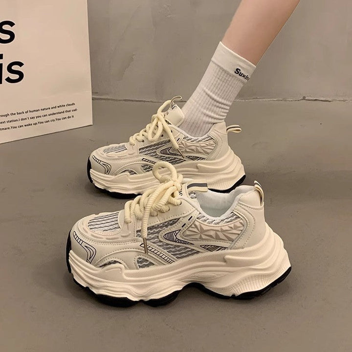 Damen Sportliche Chunky Sneakers mit atmungsaktiver Oberfläche und dämpfender Sohle Drune