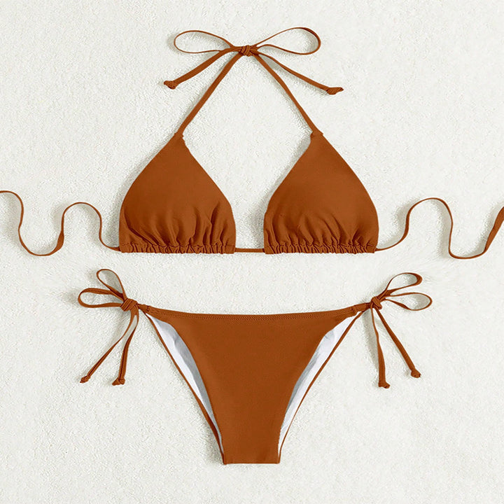 Damen Triangel-Bikini mit verstellbaren Trägern und raffiniertem Schnitt Drune
