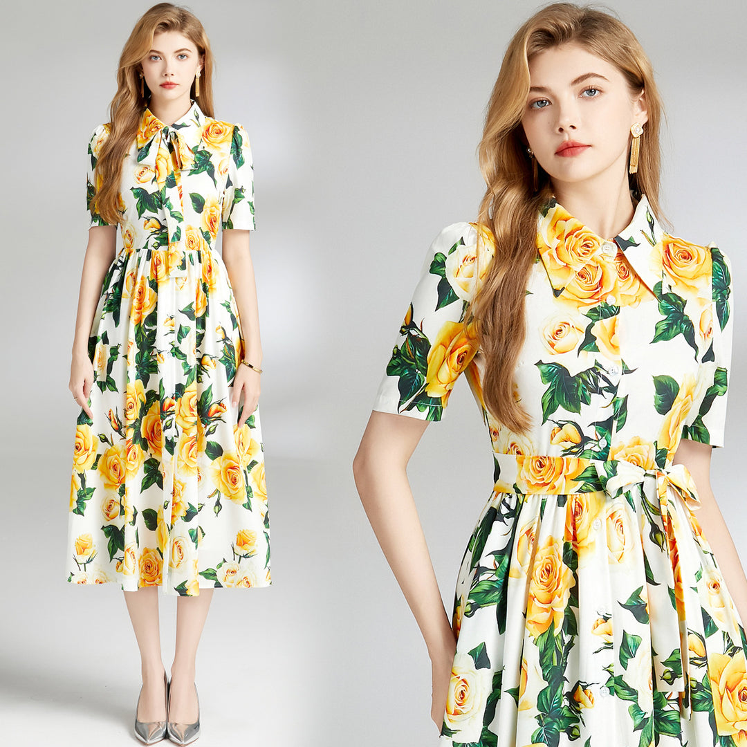 Drune | Sommer Off-Shoulder Bedrucktes Kleid Set