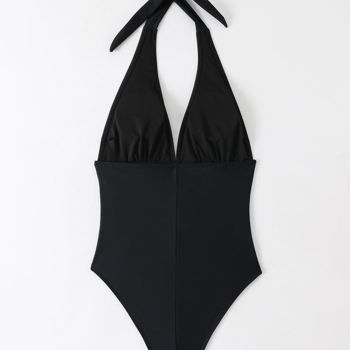 Damen Einteiliger Badeanzug mit modischem Bindeträger-Design Drune