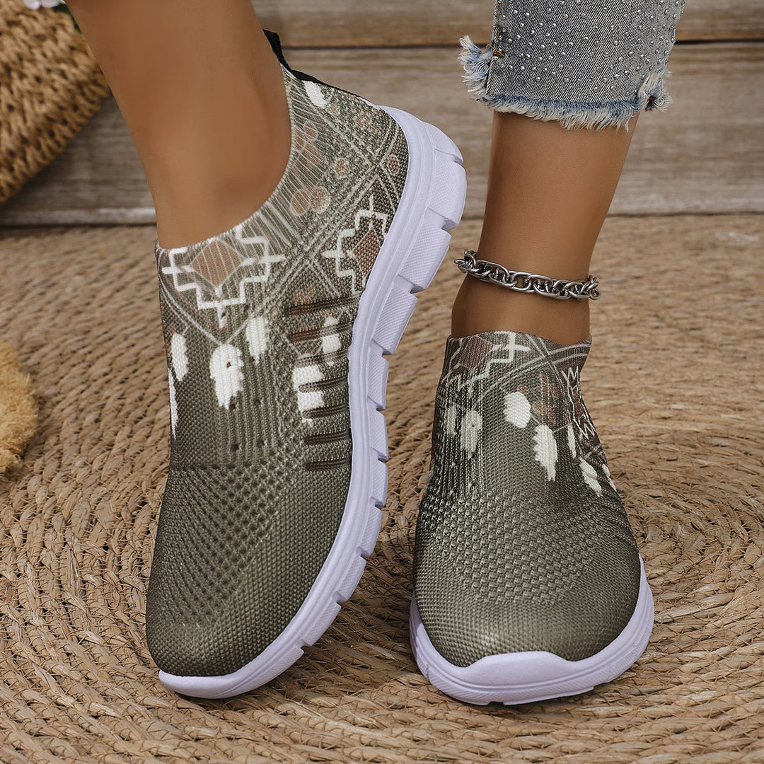 Damen moderne Slip-On Sneakers mit atmungsaktivem Stretch-Obermaterial Drune