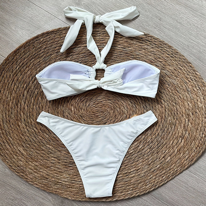 Damen Bandeau-Bikini mit raffiniertem Ringdetail Drune