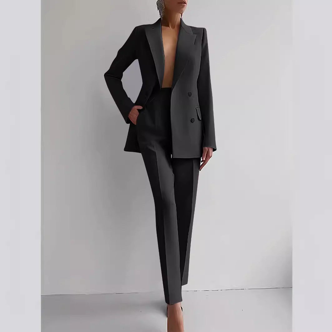 Damen Elegantes Doppeltes Blazer-Hosen-Set Drune