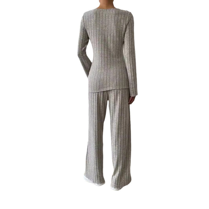Damen Lässiger Strickanzug mit Taschen Drune