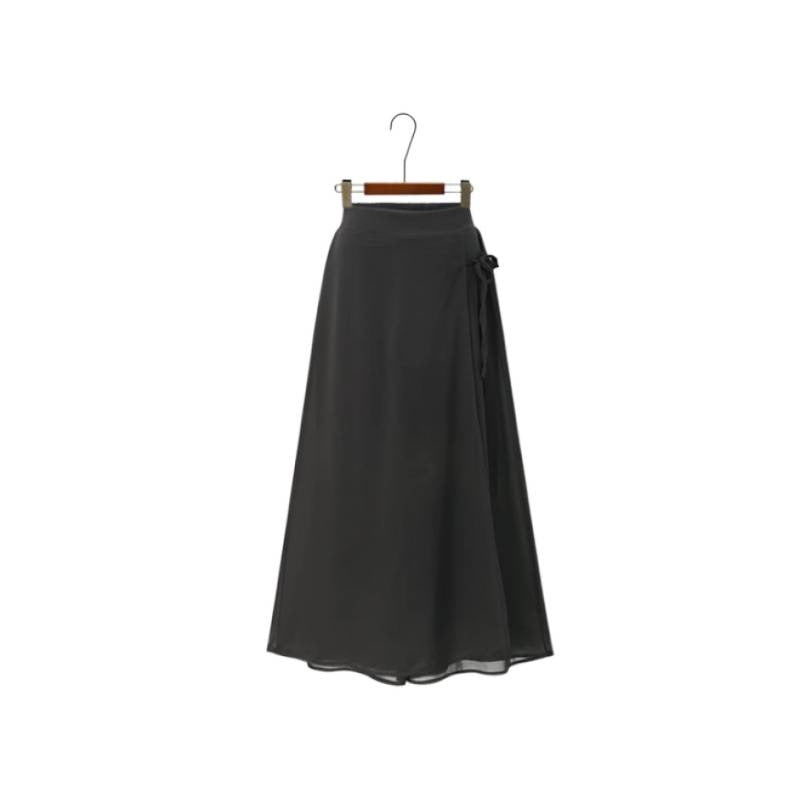 Damen Langer Wickelrock aus fließendem Chiffon Drune