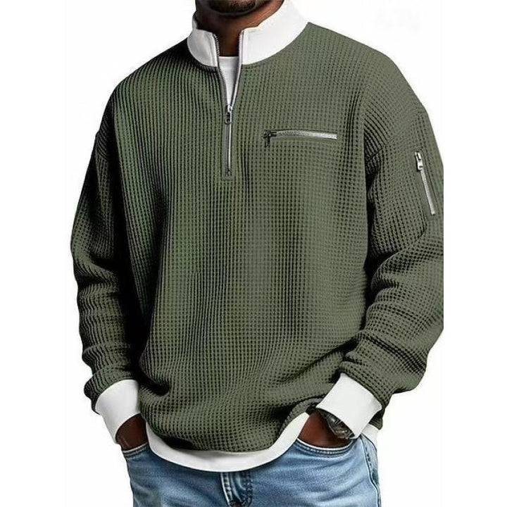 Herren Sweatshirt mit hohem Kragen und praktischem Reißverschluss Drune