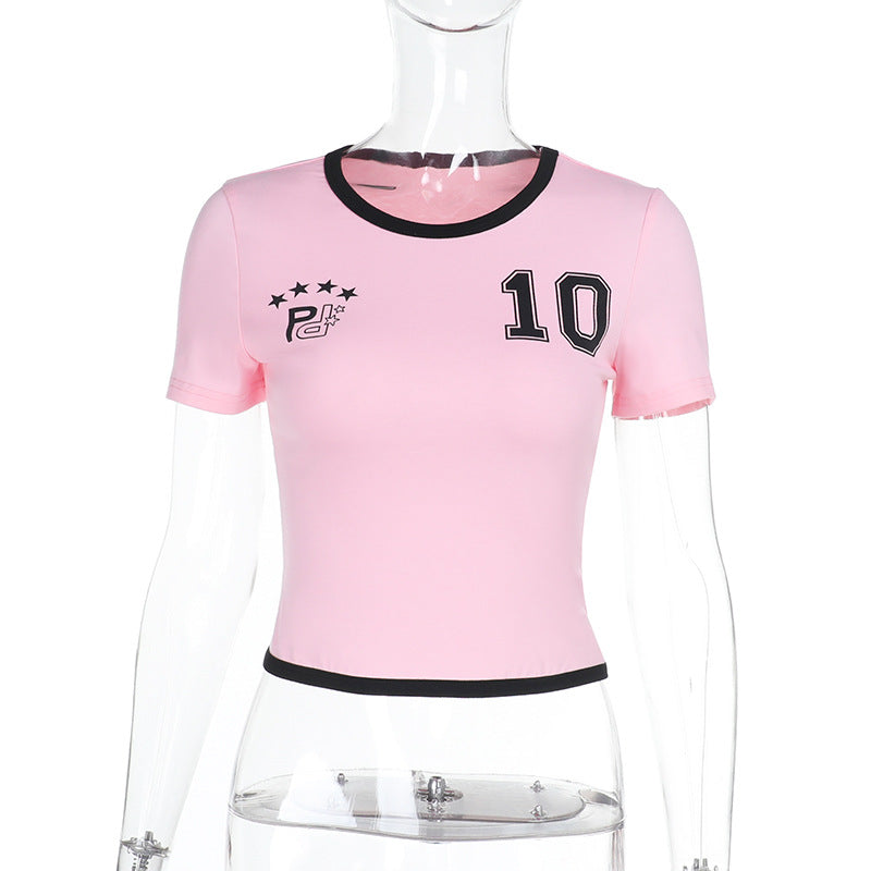 Damen Sportliches Cropped T-Shirt Drune