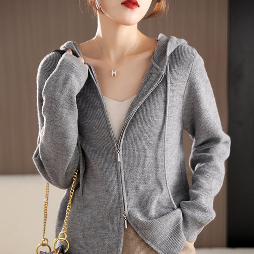 Damen Sportiver Zip-Hoodie mit wärmendem Einknopfdesign Drune