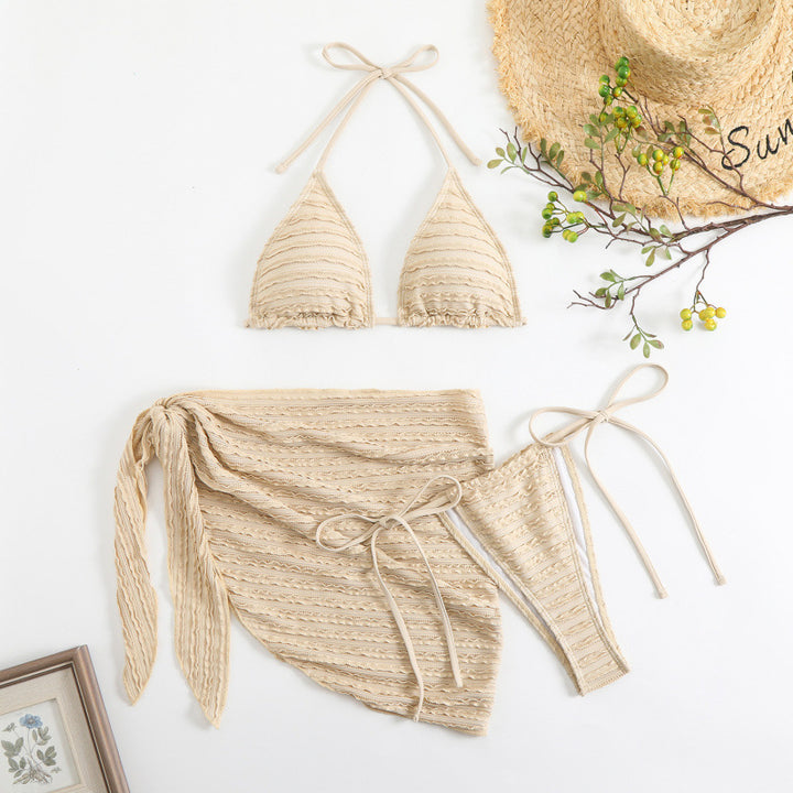 Damen Triangel-Bikini mit rüschendetails und modischer Wickelrock-Optik Drune