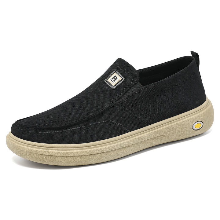 Herren nan lässiger Canvas-Slip-On Freizeitschuh mit Memory-Fußbett und stoßdämpfender Gummisohle Drune