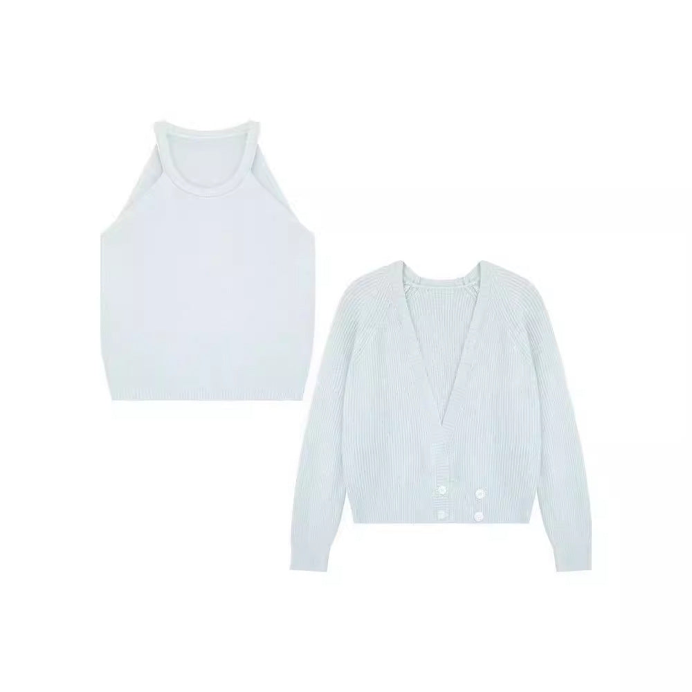 Damen Strickjacke mit offenem Schnitt und Rippstruktur Drune