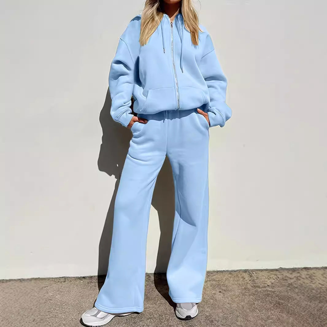 Damen Lässiges Freizeit-Set mit modernem Oversized Hoodie und weitem Hosenstil Drune