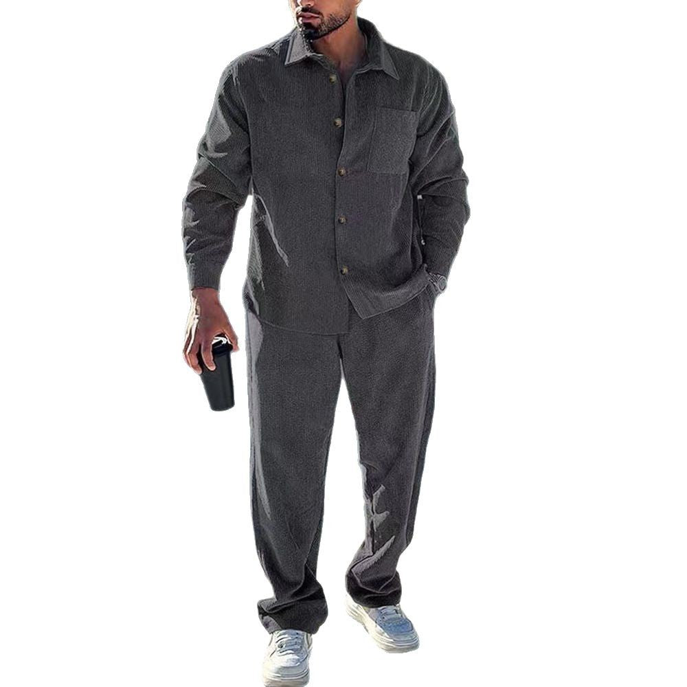 Herren lässiges Hemd und Freizeithose Set Drune