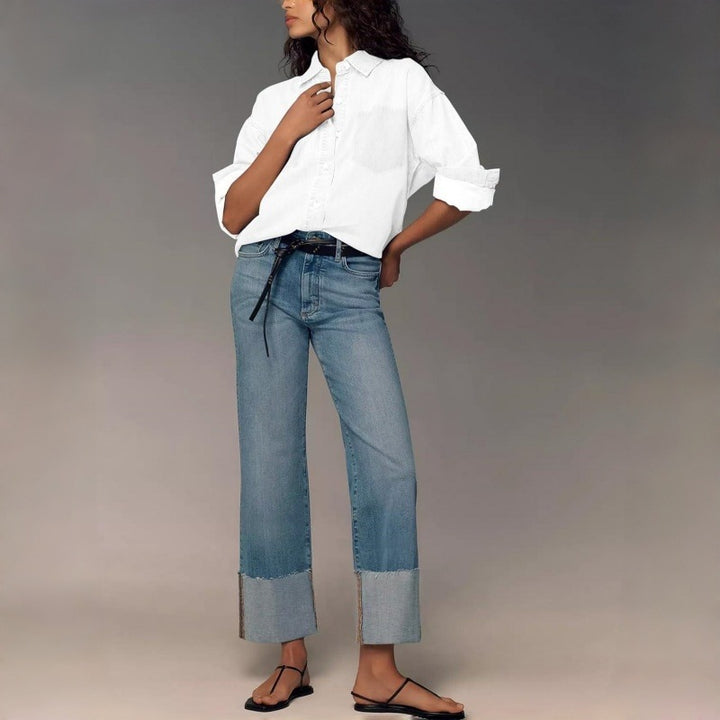 Damen Designer Jeans im modernen Boyfriend-Stil mit einzigartigen Detailverarbeitungen Drune