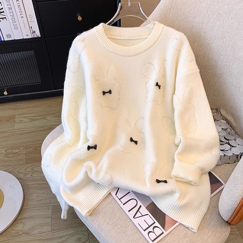 Damen kuscheliger Pullover mit verspielten Tierapplikationen Drune