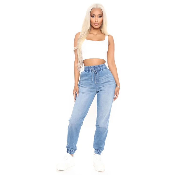 Damen Jogginghose aus weichem Denim mit verstellbarem Bündchen Drune