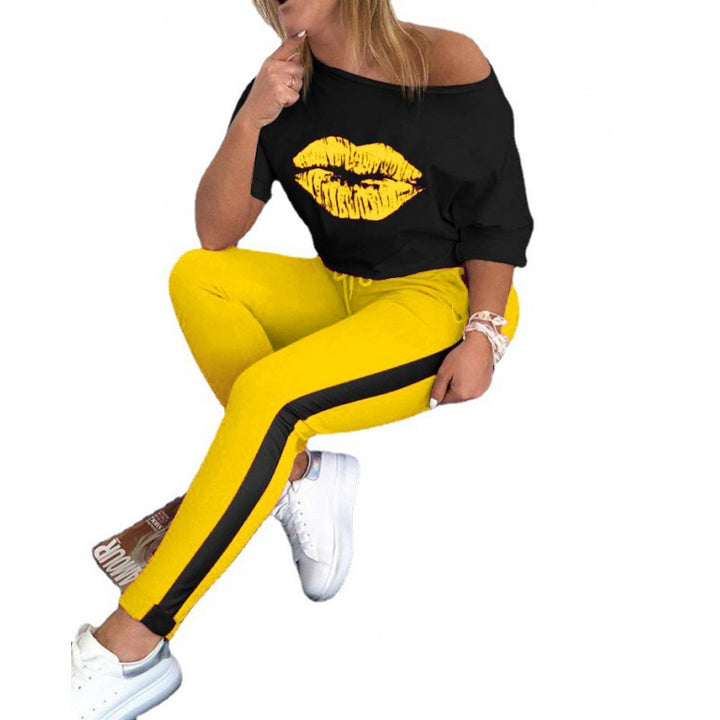 Damen Sportleggings im modernen Color-Block-Design mit elastischem Bund und hoher Taille Drune