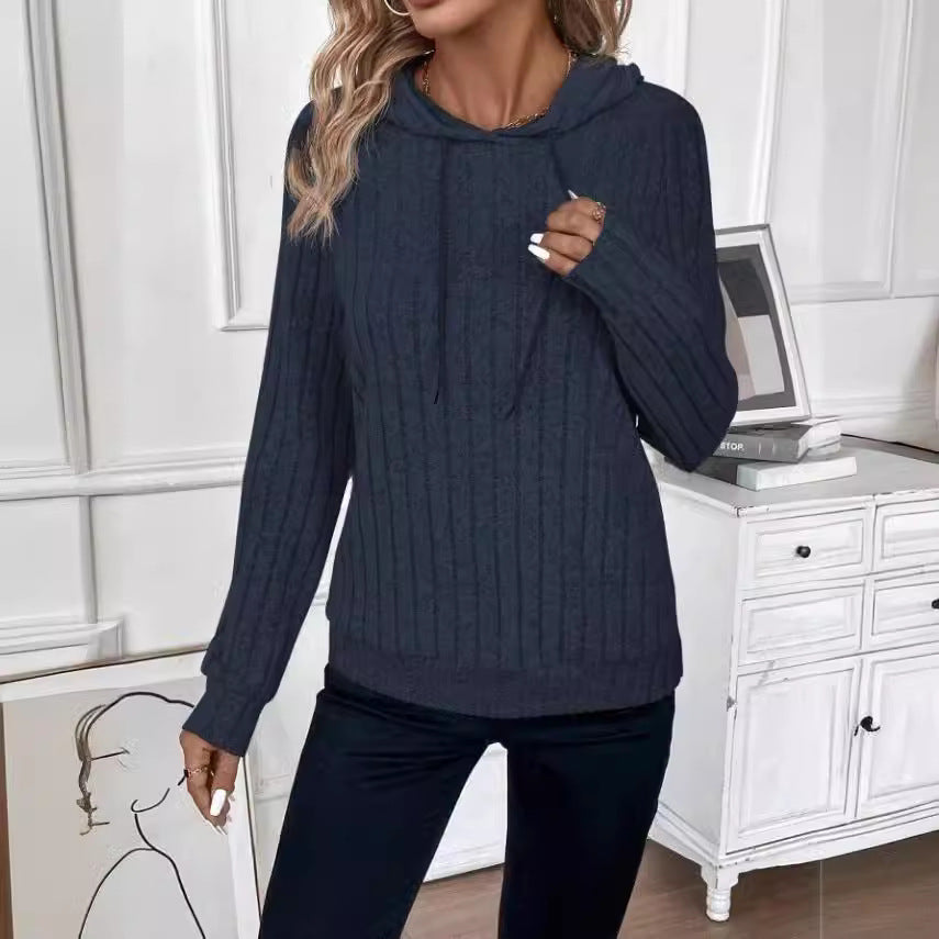 Damen Fleece Kapuzenpulli im Rippdesign Drune
