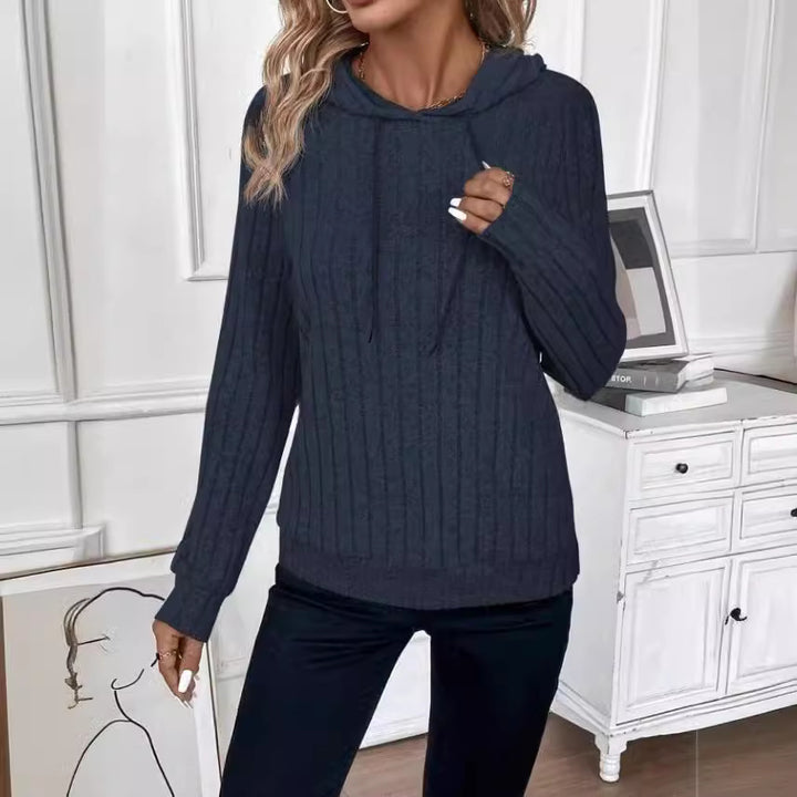 Damen Fleece Kapuzenpulli im Rippdesign Drune