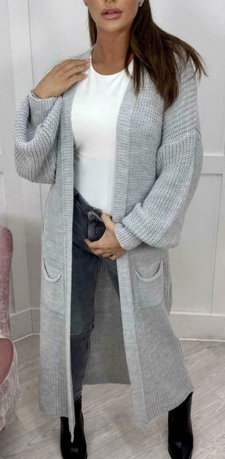 Damen Grobstrickmantel im lässigen offenen Design Drune