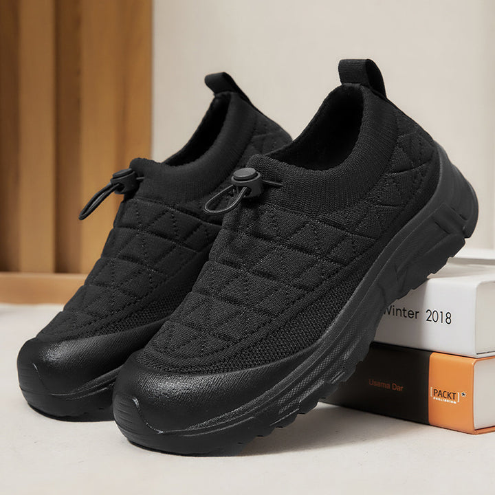 Damen nan gesteppter Slip-On Winterhalbschuh mit Quick-Lock Kordelzug, elastischem Schaft und rutschfester Profillaufsohle Drune