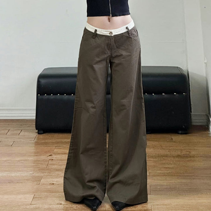 Damen Cargo-Hose im lässigen Stil mit praktischen Seitentaschen und weitem Bein Drune