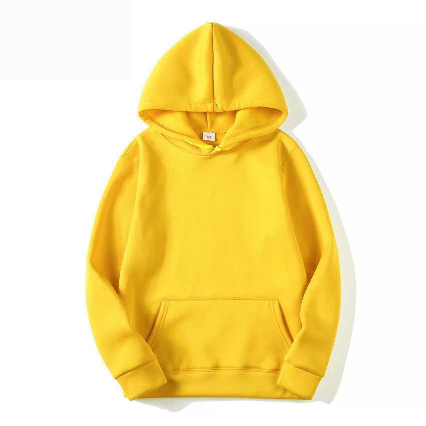 Unisex schlichter Kapuzenpullover mit Kängurutasche, gerippten Bündchen und relaxed Fit Drune