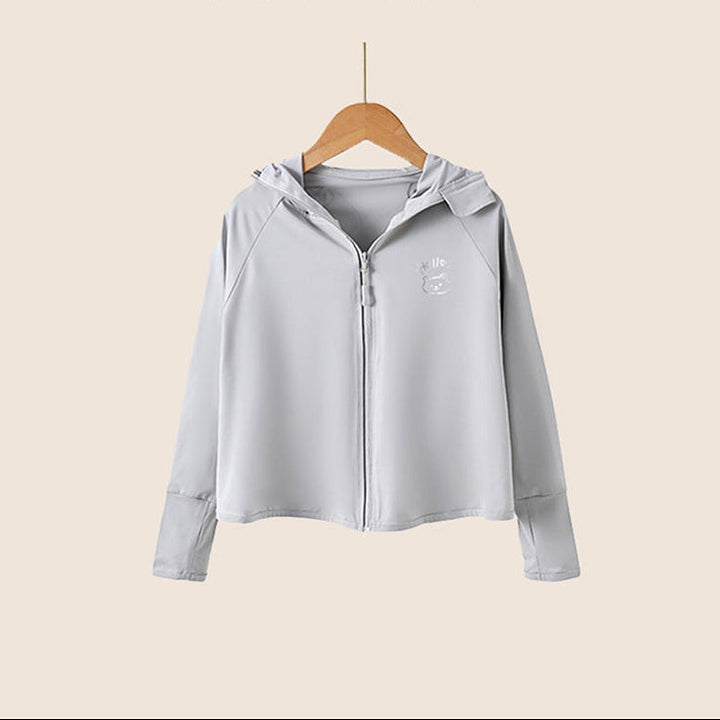Damen leichte und atmungsaktive Sportjacke mit Kapuze Drune