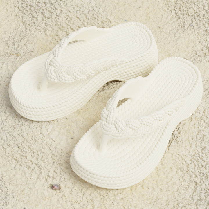 Damen Flip-Flops mit geflochtenem Riemen Drune
