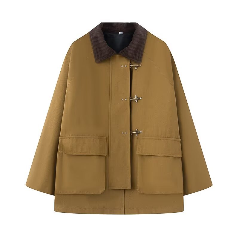 Damen Übergangsjacke mit schickem Stehkragen und praktischen Taschen Drune