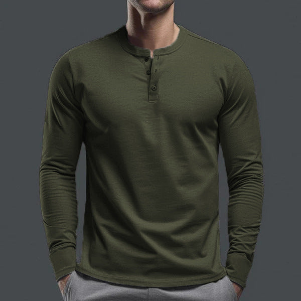 Herren nan Langarmshirt mit Knopfleiste und schmaler Passform Drune