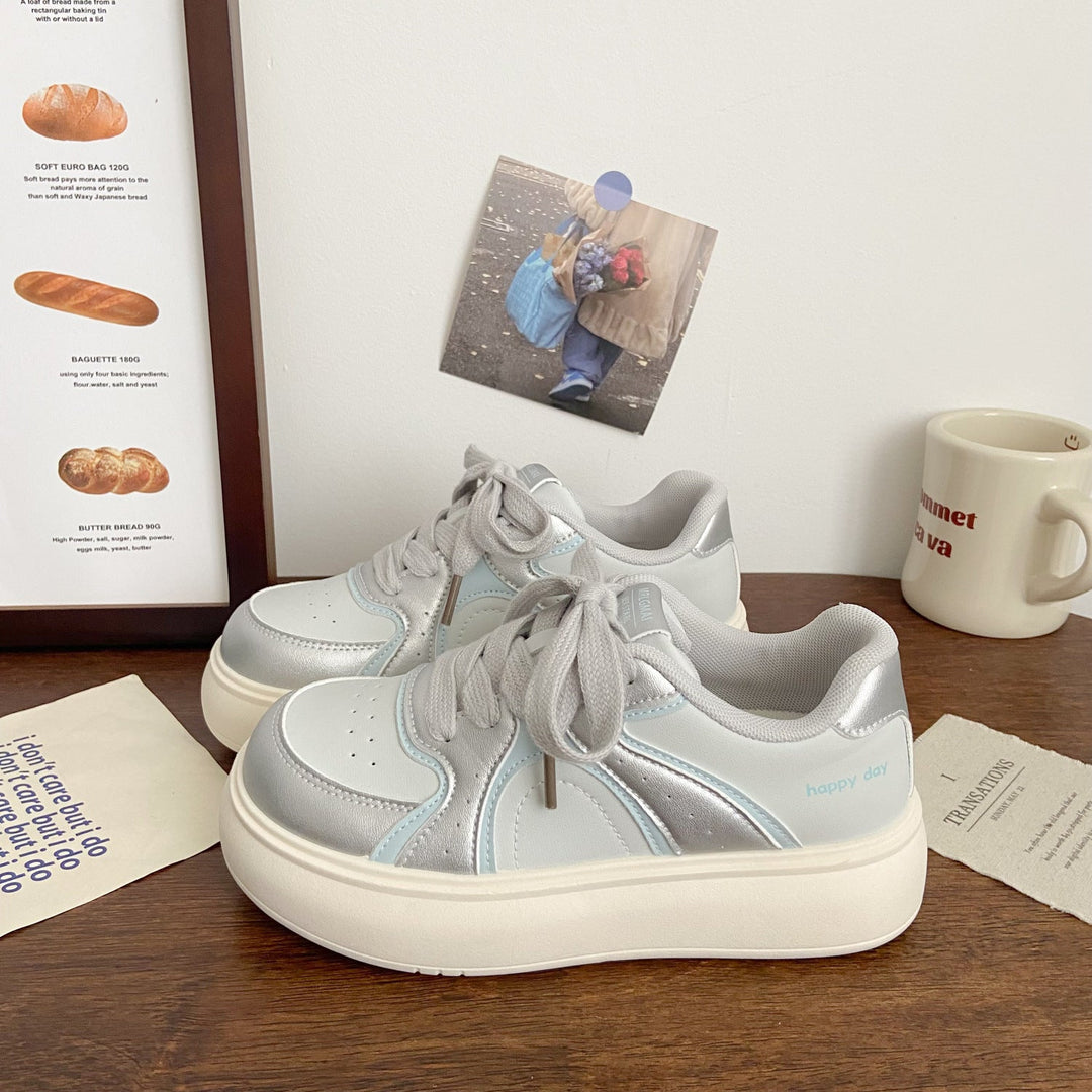Damen Elegante Plateau-Sneaker mit strukturiertem Obermaterial Drune