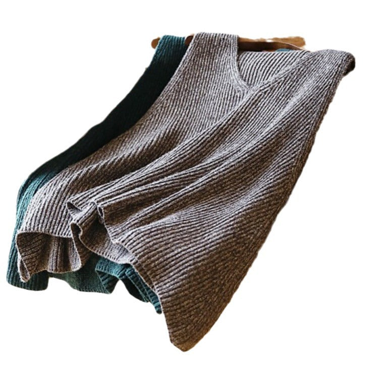Damen Stricktop mit V-Ausschnitt und luftiger Silhouette Drune