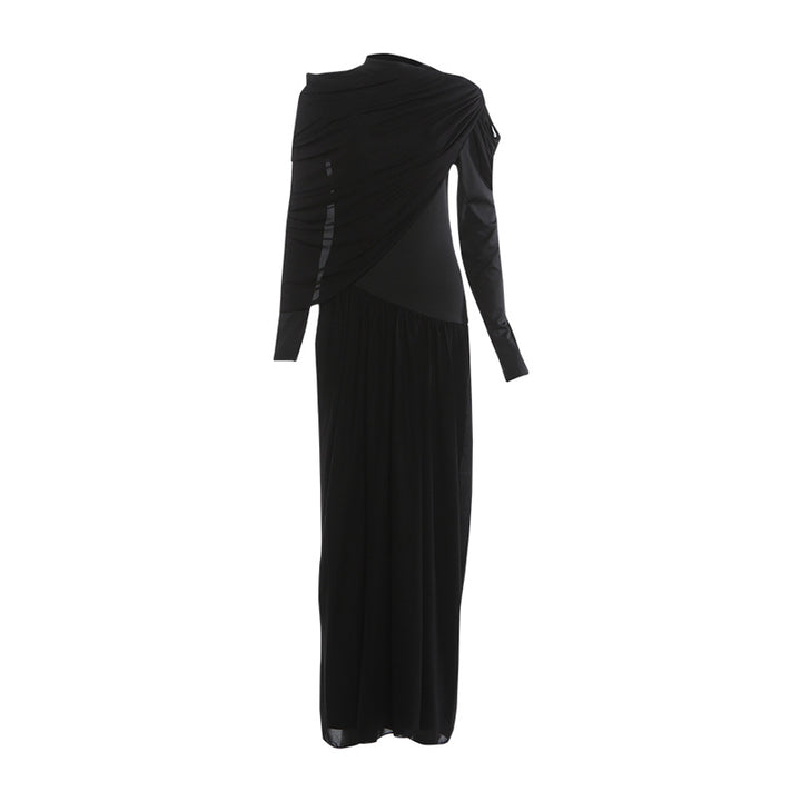 Damen Maxikleid mit innovativer Drapierung und elegantem Stoff Drune