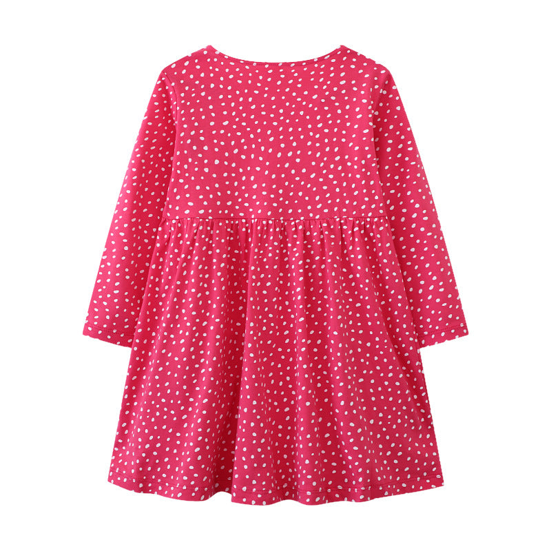 Mädchen Langarmkleid mit verspieltem Einhorn-Motiv Drune