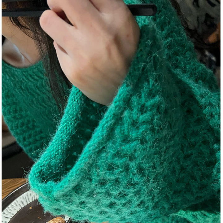Damen Grobstrickpullover mit weitem Schnitt und lässigem Stil Drune