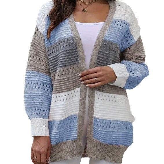 Damen modische Strickjacke mit einzigartigem Muster und lässigem Schnitt Drune