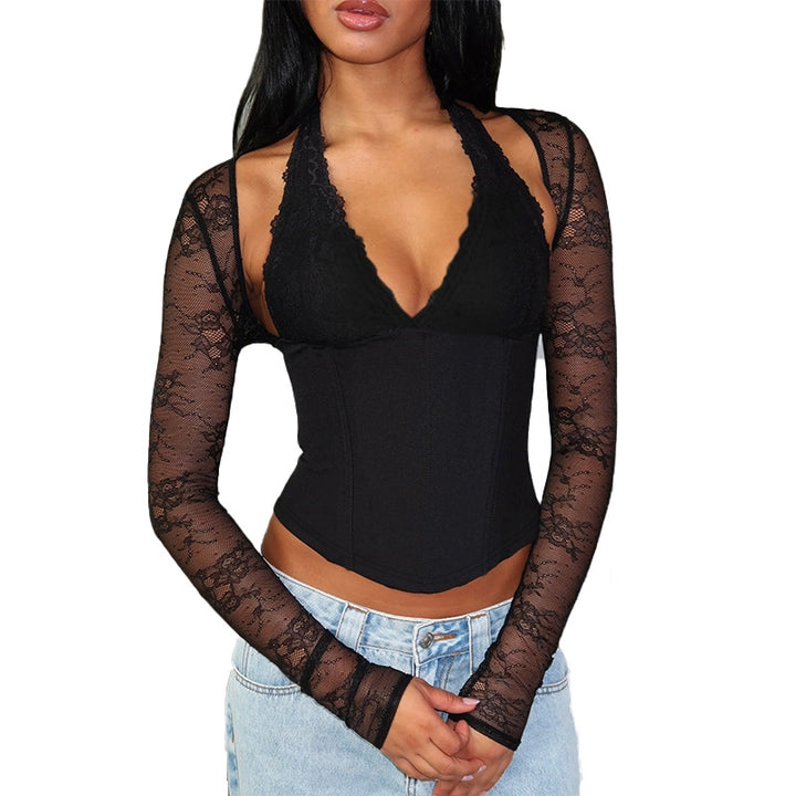 Damen Spitzen-Bodysuit mit figurformendem Design Drune